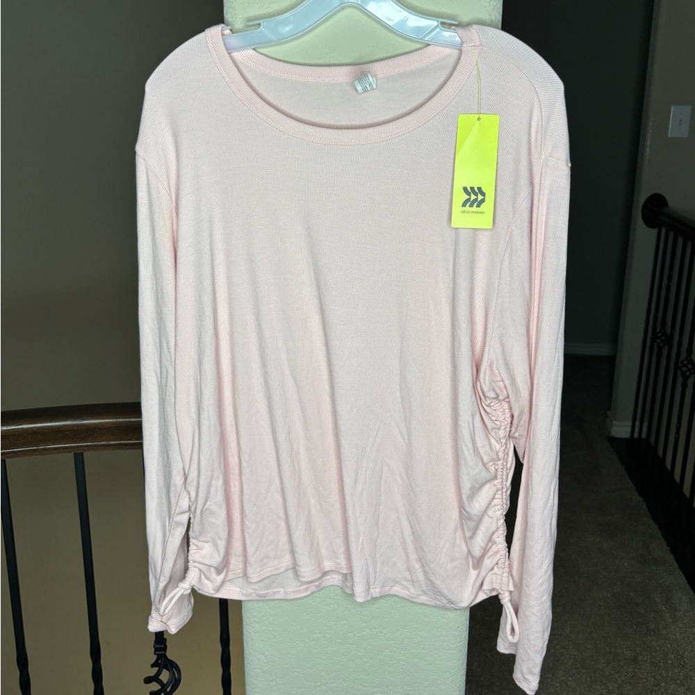All in Motion Soft Pink Long Sleeve Top Size 2X NEW
